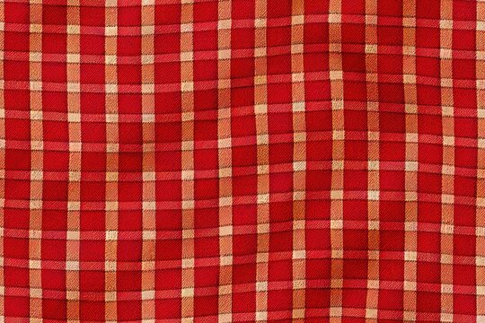 Red and white heart tartan check plaid design for Valentine's Day. Generative AI
