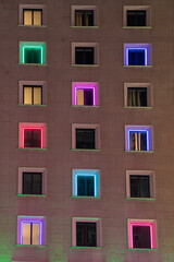 Fototapeta premium facade of a building. Windows coloring.