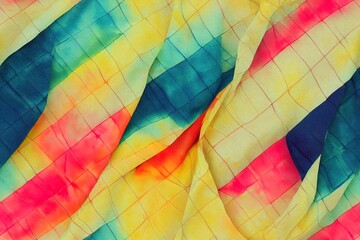 Fototapeta premium Color Scheme: Mango and Beige Geometric seamless abstract pattern. Generative AI
