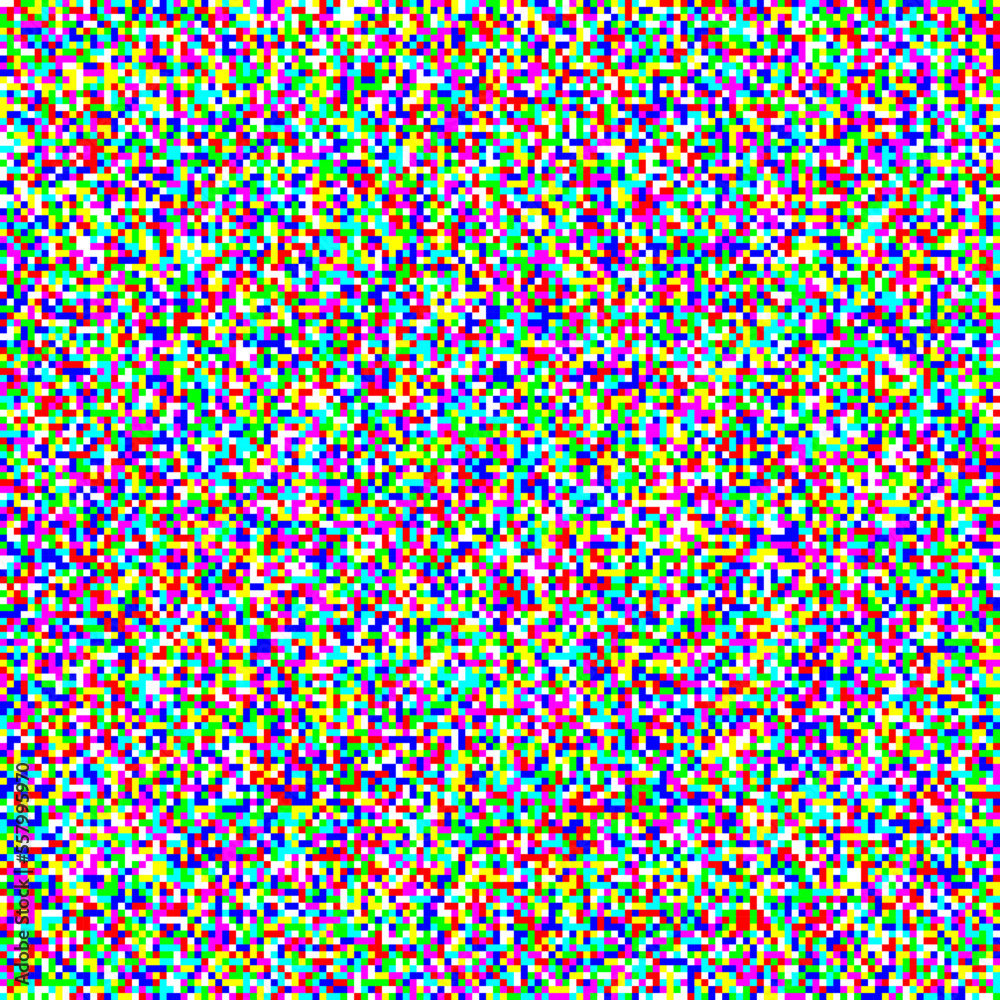 Poster seamless pixelated tv noise texture. color television signal noise grain. screen interferences and g