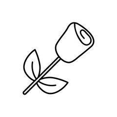 Red rose. Valentine's Day gift and element for logo, game, print, poster or other design project.