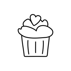 Cupcake. Element for greeting cards, posters, stickers and seasonal design