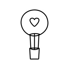 Doodle Air balloon. Element for greeting cards, posters, stickers and seasonal design