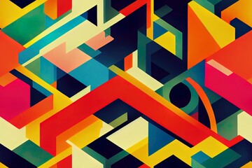 Graffiti, letters, and other colorful abstract handwriting in a seamless pattern. Generative AI