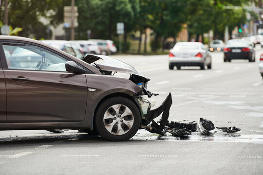car crash accident. collision in city street