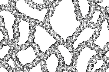 Baroque design in gold links on a white background. To create a image. Generative AI