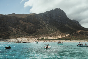 View of the Balos Lagoon, Greece,.