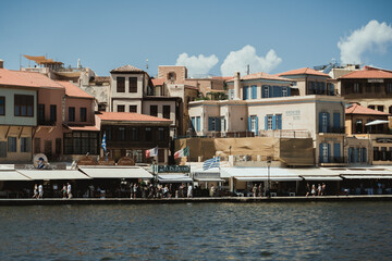 Chania, Greece, view of the old city harbour.