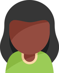 African character icon flat vector. Happy people. Tribal indian isolated