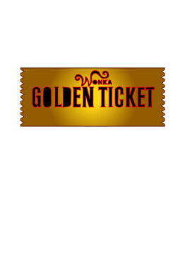 golden ticket from Willi Wonka Redesign 
