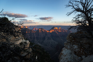 sunset at north rim of grand canyon national park
