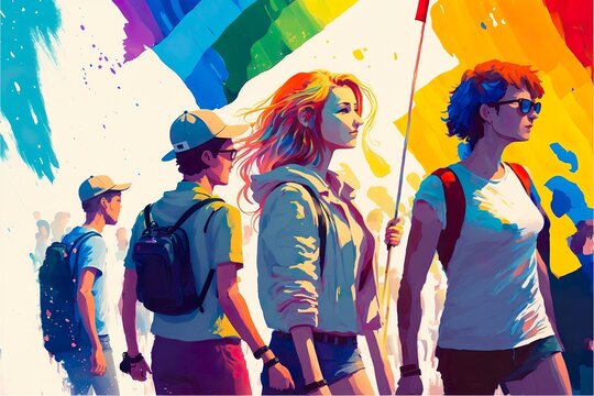 Rainbow pride graphic lgbtqia (ai generated)