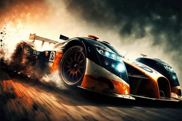 Foto op Plexiglas Auto racing car illustration.