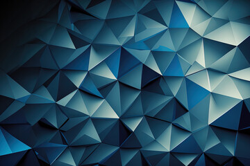 abstract mosaic background in dark BLUE. Triangle based illustration that is brilliant. brand new design for your company. Generative AI