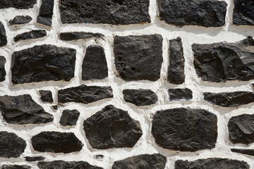 The wall is made of stones as a decorative background.