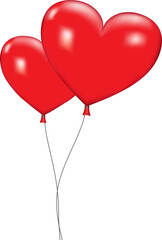 Fototapeta na wymiar Two heart shaped balloons