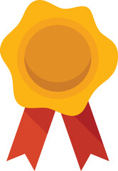 Wax stamp icon flat vector. Golden letter. Mail label isolated