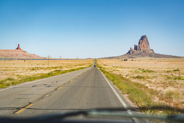 road in the desert of navajo nation