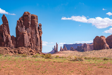 desert view in monument valley with buttes
