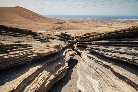 Vulkan Spalte Las Grietas von Montana Blanca auf Lanzarote