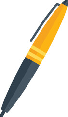 Office pen icon flat vector. Paper text. Notepad pencil isolated