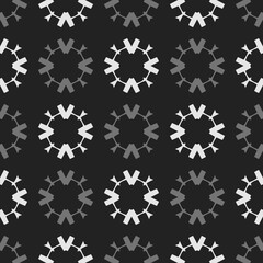 Monochrome seamless pattern with geometric ornament.