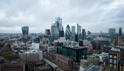 Fototapeta na wymiar City of London from above - LONDON, UNITED KINGDOM - DECEMBER 20, 2022