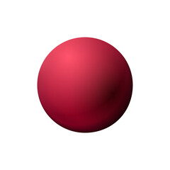 Red sphere, ball fashionable viva magenta color. Matt mock up of clean realistic orb, icon. Geometric simple shape design, figure circle form. Isolated. Png