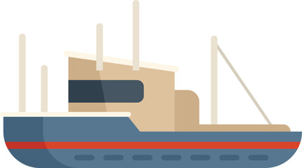 Fishing boat icon flat vector. Fish ship. Sea vessel isolated