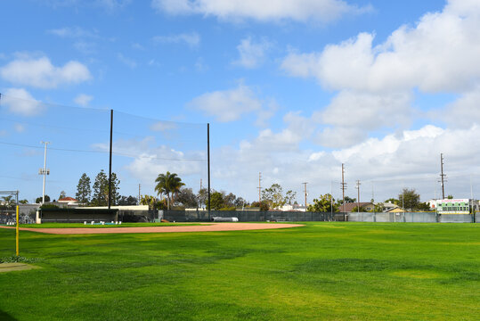HUNTINGTON BEACH, CALIFORNIA - 01 JAN 2023: Fred Hoover Baseball Field on the campus of Golden West College, home of the Rustlers.