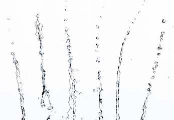 Shape form droplet of Water splashes into drop water line tube attack fluttering in air and stop...