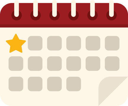 Surprise Calendar Plan Icon Flat Vector. Open Prize. Sale Effect Isolated