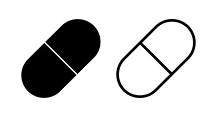 Pills icon vector illustration. capsule icon. Drug sign and symbol