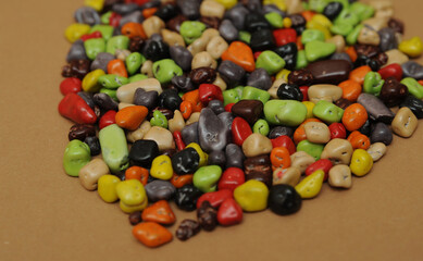 Colorful chocolate beans, colorful sweets