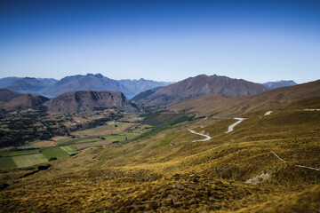 Qeenstown stunning views, beautiful scenery and landscape, mountains and lakes, South Island, New Zealand