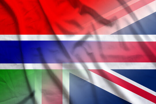 Gambia and England government flag international contract GBR GMB