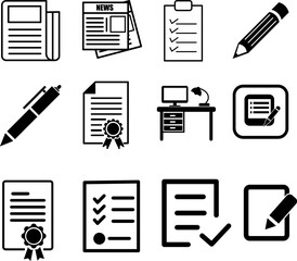 Writing icons set illustration on white background..eps