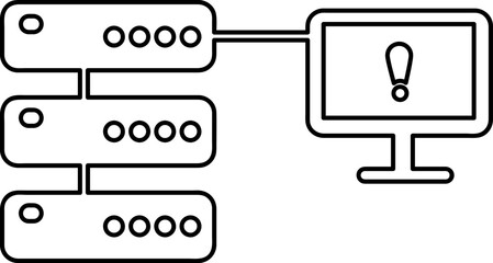Server error icon line symbol. Premium quality isolated warning element on white background.