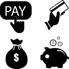 vector currency icon set illustration on white background