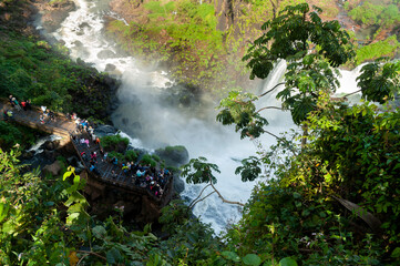 iguazu falls on the argentine side with devil's throat and different waterfalls and walks