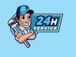 Set of Plumber Male Characters Repair Broken Technics Washing Machine, Sink, Heater and Heating Pipes. Plumbing Handyman Service, Call Master Fixing Home Appliances. Cartoon People Vector Illustration