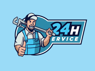 Set of Plumber Male Characters Repair Broken Technics Washing Machine, Sink, Heater and Heating Pipes. Plumbing Handyman Service, Call Master Fixing Home Appliances. Cartoon People Vector Illustration