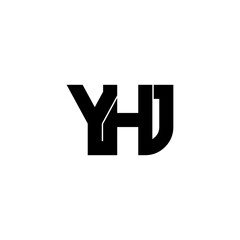 yhj letter initial monogram logo design