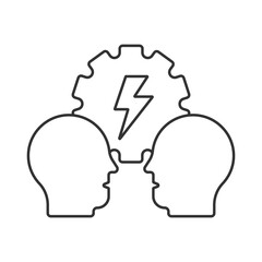Conflict resolution  vector icon. Line sign for mobile concept and web design. Symbol, logo illustration. Vector graphics