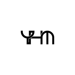yhm letter initial monogram logo design