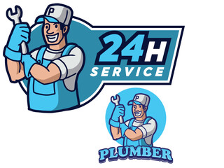 Set of Plumber Male Characters Repair Broken Technics Washing Machine, Sink, Heater and Heating Pipes. Plumbing Handyman Service, Call Master Fixing Home Appliances. Cartoon People Vector Illustration