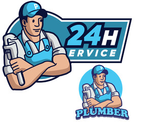 Set of Plumber Male Characters Repair Broken Technics Washing Machine, Sink, Heater and Heating Pipes. Plumbing Handyman Service, Call Master Fixing Home Appliances. Cartoon People Vector Illustration