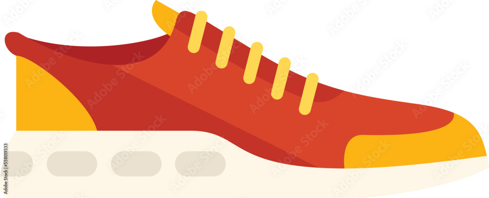 Poster gym sneaker icon flat vector. run design. sport shoe isolated