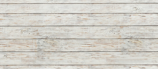 Fototapeta na wymiar Texture of white wooden surface as background. Banner design