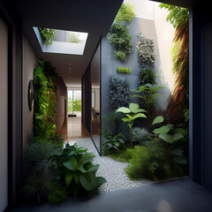 Bright and friendly building with plants and natural light.